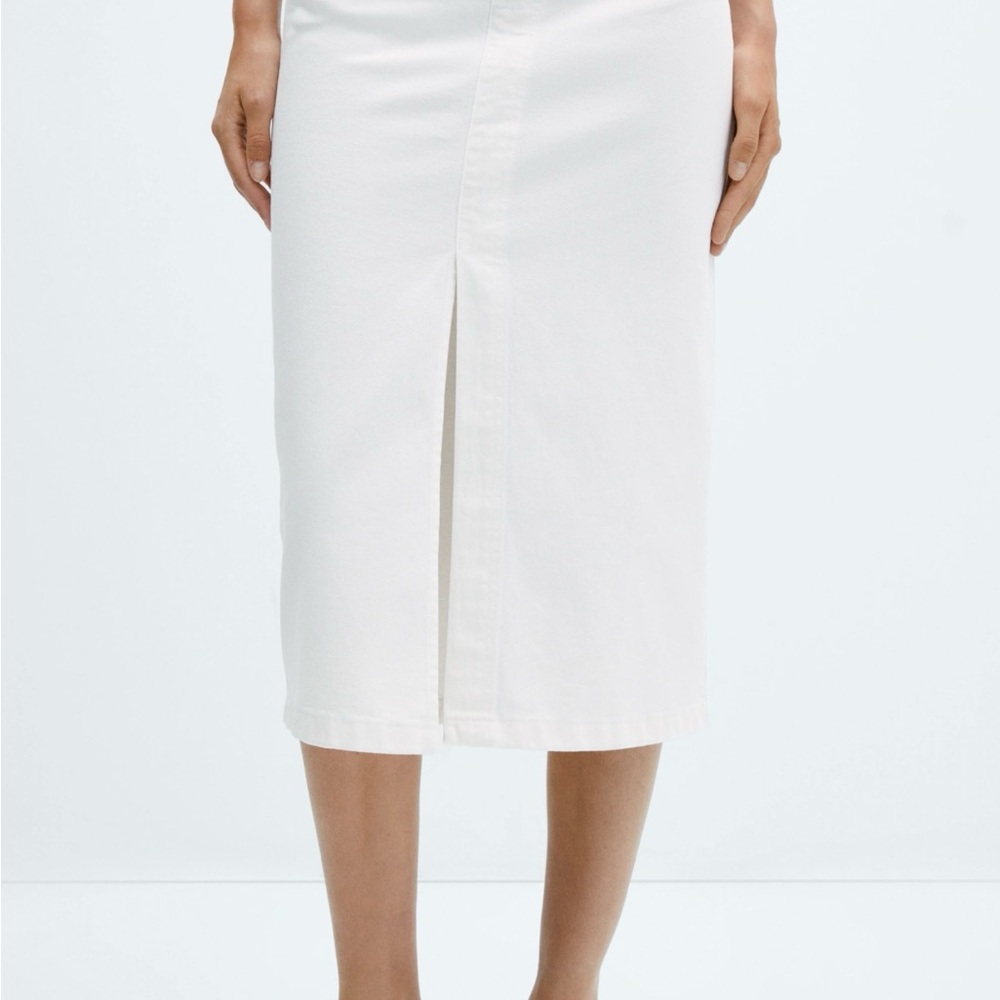 Mango White Pencil Skirt